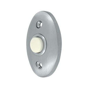 Deltana Solid Brass Standard Bell Button - Brushed Chrome