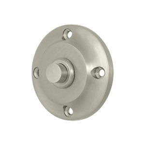 Deltana Solid Brass Round Contemporary Bell Button - Brushed Nickel