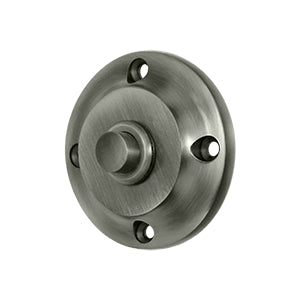 Deltana Solid Brass Round Contemporary Bell Button - Antique Nickel