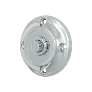 Deltana Solid Brass Round Contemporary Bell Button - Polished Chrome
