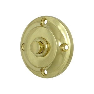Deltana Solid Brass Round Contemporary Bell Button - Brushed Brass