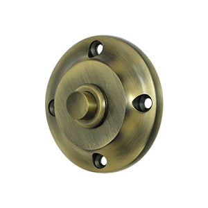 Deltana Solid Brass Round Contemporary Bell Button - Antique Brass