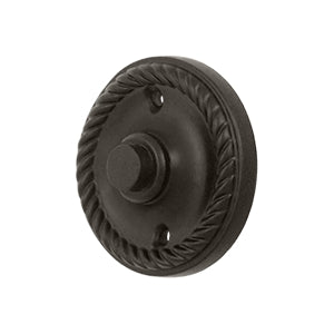 Deltana Solid Brass Round Rope Bell Button - Oil Rubbed Bronze