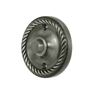 Deltana Solid Brass Round Rope Bell Button - Antique Nickel