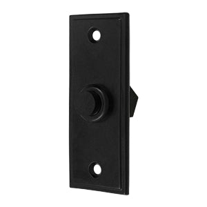 Deltana Solid Brass Rectangular Contemporary Bell Button - Flat Black