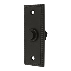 Deltana Solid Brass Rectangular Rope Bell Button - Oil Rubbed Bronze