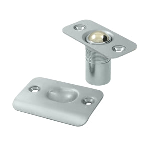 Deltana Solid Brass Ball Catch with Round Corners - Brushed Chrome