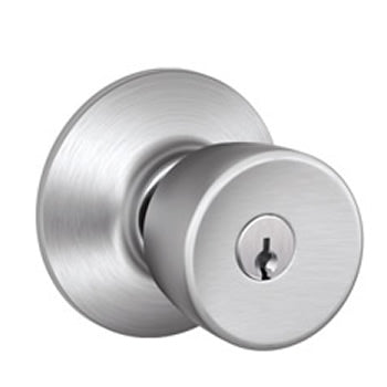 Schlage Bell Keyed Doorknob in Satin Chrome 
