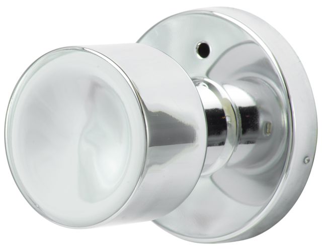 Sure-Loc Bergen Modern Style Door Knob with round rosette - Polished Chrome (Privacy Exterior)