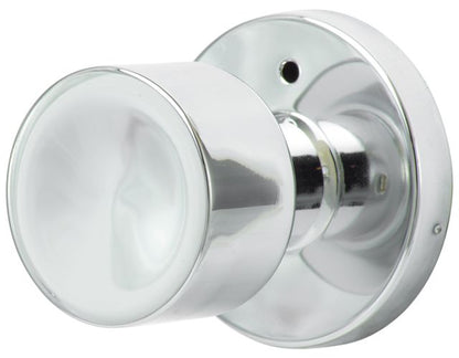 Sure-Loc Bergen Modern Style Door Knob with round rosette - Polished Chrome (Privacy Exterior)