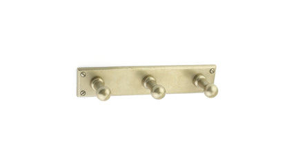 Emtek Sandcast Bronze Triple Robe Hook Tumbled White Bronze