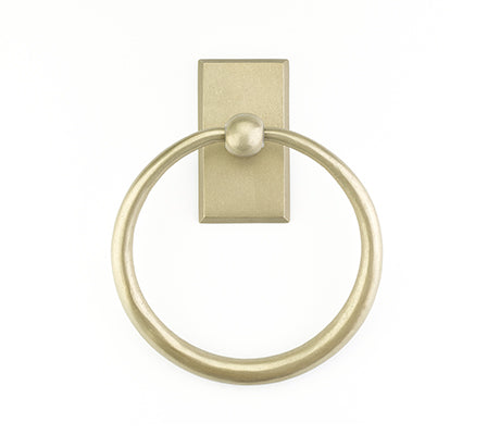 Emtek Sandcast Towel Ring - Tumbled White Bronze