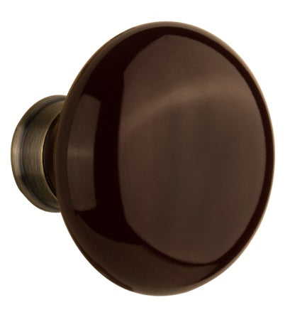 Nostalgic Warehouse Brown Porcelain Knobs ONLY with Spindle