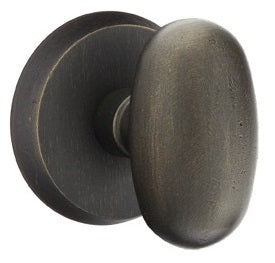 Emtek Sandcast Bronze Egg Door Knob with Style 2 Rosette