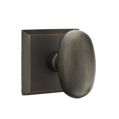 Emtek Sandcast Bronze Egg Door Knob with Style 6 Rosette