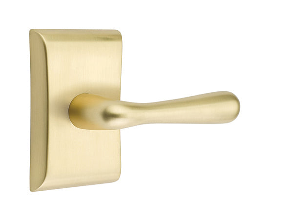 Emtek Basel Lever Satin Brass-Neos Rosette