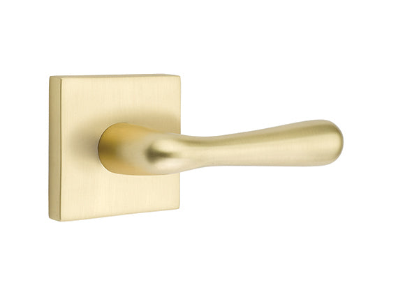 Emtek Basel Lever Satin Brass-Square Rosette