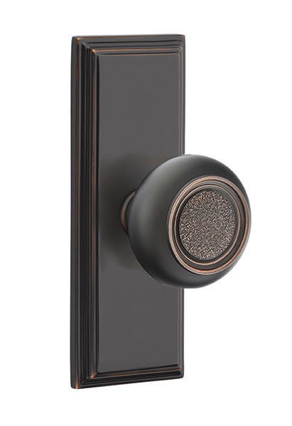 Emtek Belmont Knob with 7 Inch Wilshire Sideplate