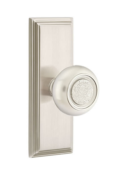 Emtek Belmont Knob with 7 Inch Wilshire Sideplate