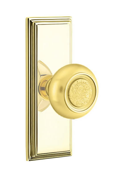 Emtek Belmont Knob with 7 Inch Wilshire Sideplate