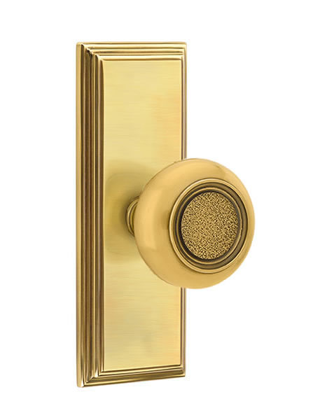 Emtek Belmont Knob with 7 Inch Wilshire Sideplate