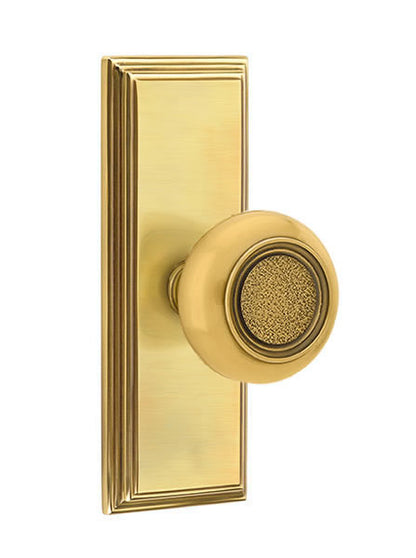 Emtek Belmont Knob with 7 Inch Wilshire Sideplate