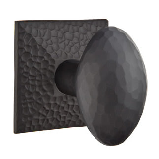 Emtek Hammered Egg Knob - Flat Black