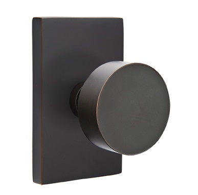 Emtek Round Knob - Modern Rectangular Rosette
