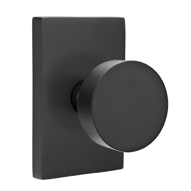 Emtek Round Knob - Modern Rectangular Rosette