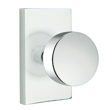 Emtek Round Knob - Modern Rectangular Rosette