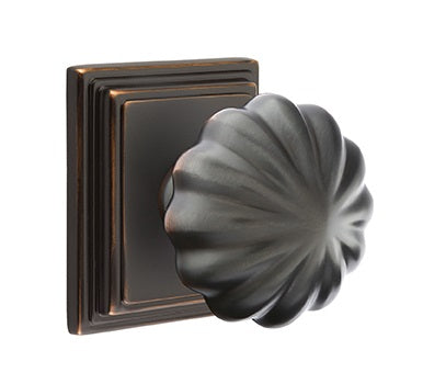 Emtek Melon Knob With Wilshire Rosette - Oil Rubbed Bronze