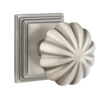 Emtek Melon Knob With Wilshire Rosette - Pewter