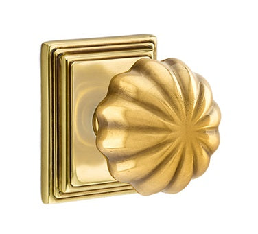 Emtek Melon Knob With Wilshire Rosette - French Antique