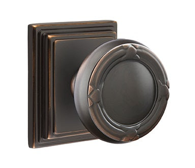 Emtek Ribbon & Reed Knob with Wilshire Rosette