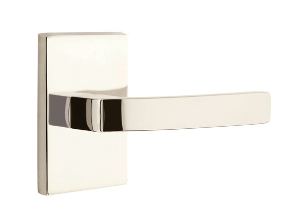 Emtek Breslin Interior Mortise Lever with Modern Rectangular Rosette