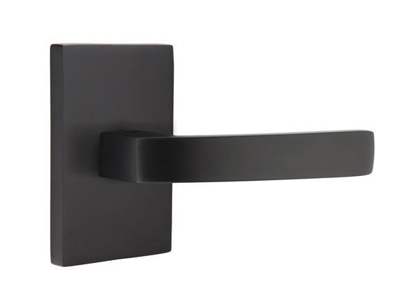 Emtek Breslin Interior Mortise Lever with Modern Rectangular Rosette