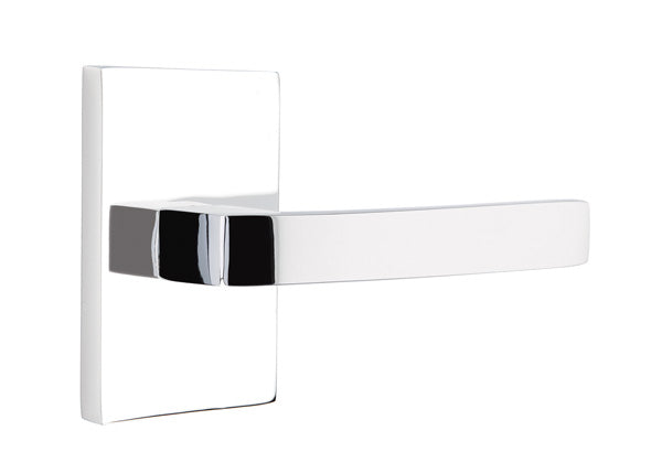 Emtek Breslin Interior Mortise Lever with Modern Rectangular Rosette
