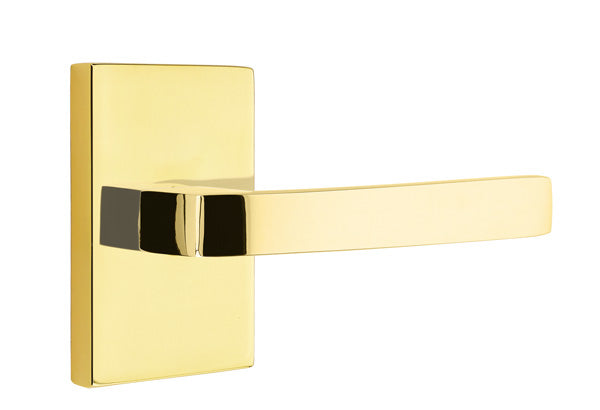 Emtek Breslin Interior Mortise Lever with Modern Rectangular Rosette