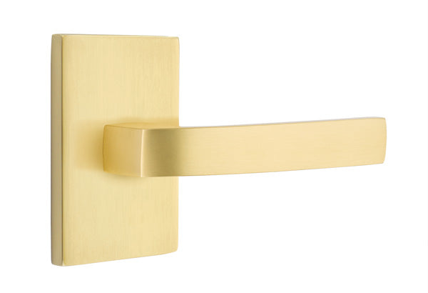 Emtek Breslin Interior Mortise Lever with Modern Rectangular Rosette