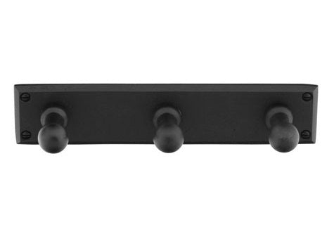 Emtek Sandcast Bronze Triple Robe Hook Flat Black