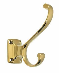 Deltana Solid Brass Heavy Duty Coat and Hat Hook - PVD Lifetime Brass