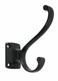 Deltana Solid Brass Heavy Duty Coat and Hat Hook - Flat Black