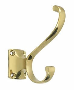 Deltana Solid Brass Heavy Duty Coat and Hat Hook - Polished Brass