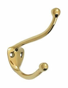 Deltana Solid Brass Coat and Hat Hook - PVD Lifetime Brass