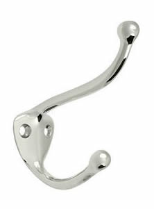 Deltana Solid Brass Coat and Hat Hook - Polished Nickel