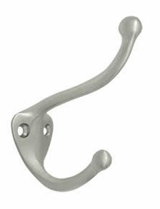 Deltana Solid Brass Coat and Hat Hook - Satin Nickel