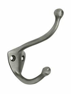 Deltana Solid Brass Coat and Hat Hook - Antique Nickel