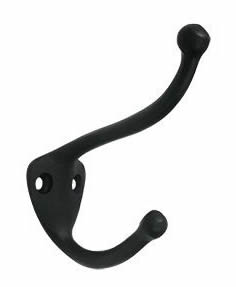 Deltana Solid Brass Coat and Hat Hook - Flat Black