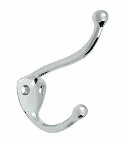 Deltana Solid Brass Coat and Hat Hook - Polished Chrome