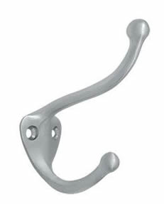 Deltana Solid Brass Coat and Hat Hook - Satin Chrome